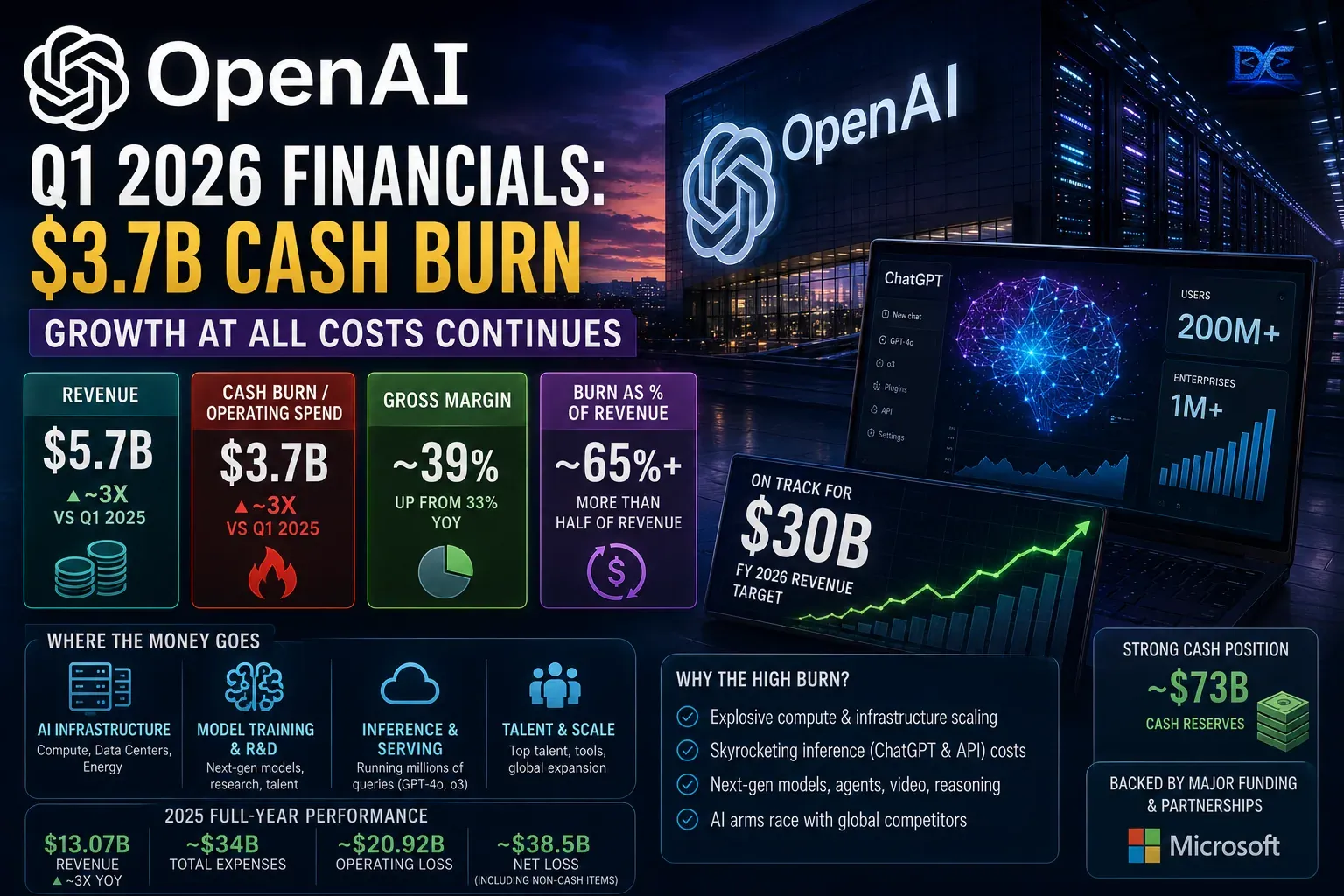 OpenAI's Q1 2026: $5.7B Revenue, $3.7B Burn — Growth at All Costs