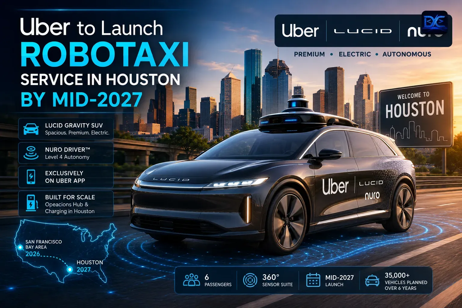 Uber Picks Houston for Its Premium Robotaxi Service in 2027
