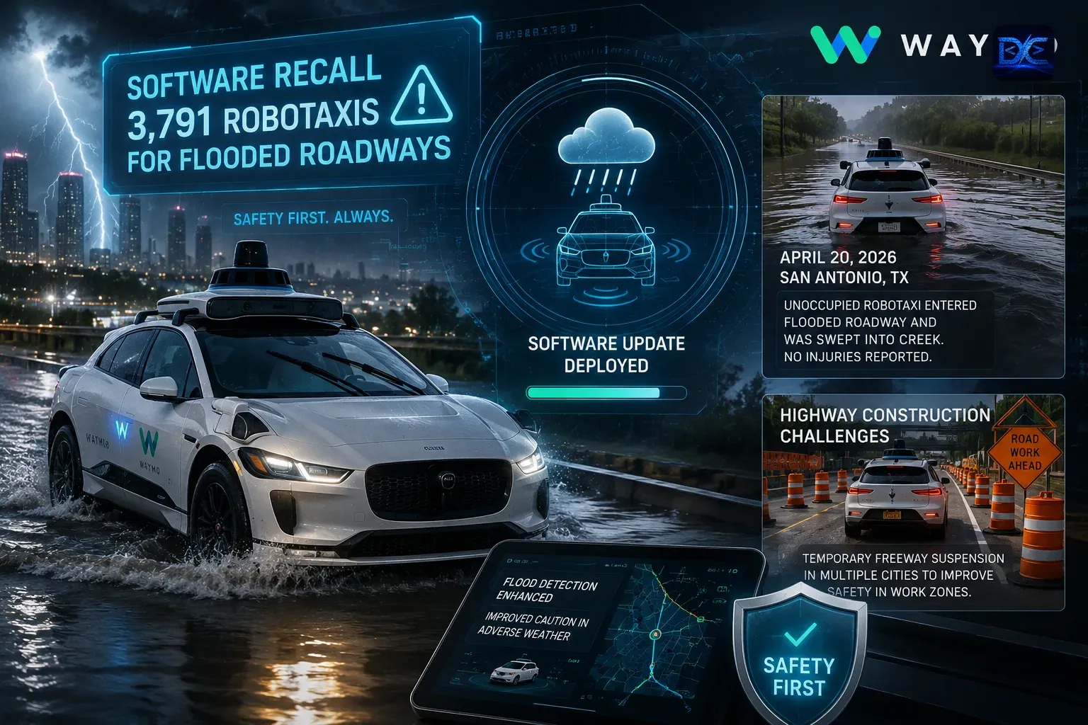 Waymo's ~4,000-Robotaxi Recall: It Was Floods, Not Construction Zones